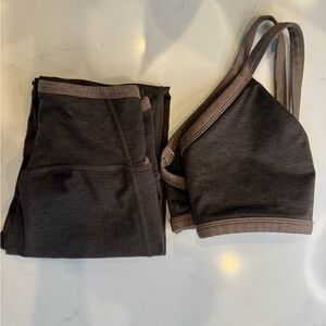 Dream Heather Contrast Sports Bra & leggings Cold Brew and Grounds -Sold out